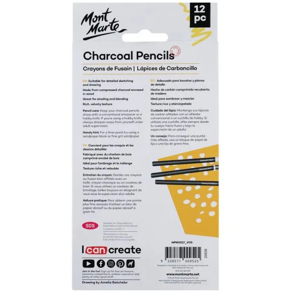 Charcol Pencil 12 Pcs-MPN0017