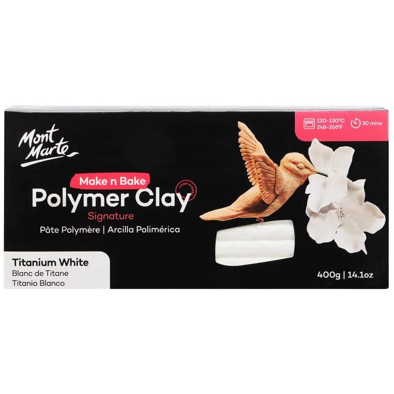 Make n Bake Polymer Clay Signature 400g (14.1oz) - Titanium White - MMSP6402