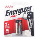 Energizer - AAA E92BP2 Max 1.5V Alkaline Battery Pack Of 2